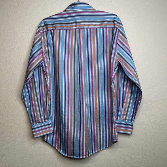 Peter Millar Button Up Shirt Mens Medium Multi Color Striped Long Sleeve - Picture 5 of 5